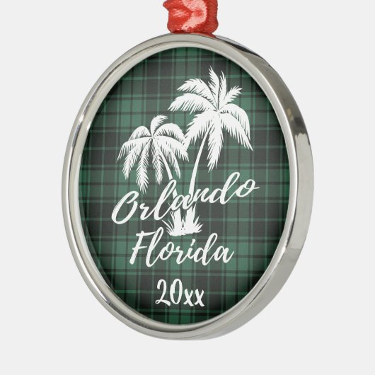 Orlando Florida Palm Tree Green Metalen Ornament (Links)