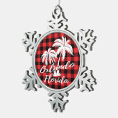 Orlando Florida Palm Trees Beach Tin Sneeuwvlok Ornament (Rechts)