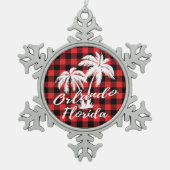 Orlando Florida Palm Trees Beach Tin Sneeuwvlok Ornament (Voorkant)