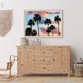 Orlando, Florida Pink Clouds & Palm Trees Poster