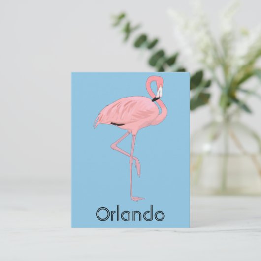 Orlando Florida Pink Flamingo Briefkaart (Staand voorkant)