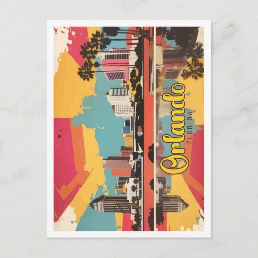 Orlando Florida Pop Art Travel Illustratie Briefkaart (Voorkant)