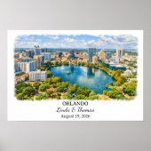 Orlando Florida Poster, Aquarel, Op Maat Poster (Voorkant)