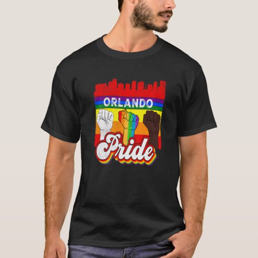 Orlando Florida Pride Rainbow Gay Pride Flag Lgbt T-shirt (Voorkant)