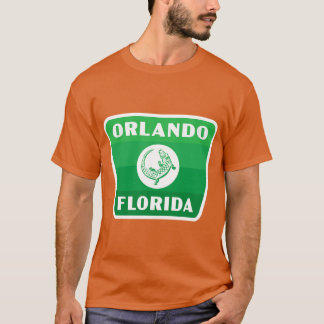 Orlando Florida Retro Gator Badge Groen T-shirt