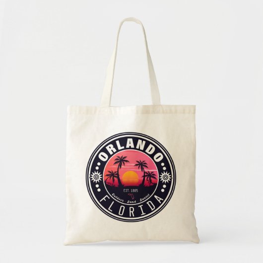 Orlando Florida Retro Sunset Tropische Souvenir 80 Tote Bag (Voorkant)