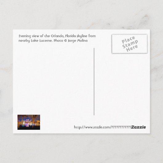 Orlando, Florida 's nachts van het Lucerne meer. Briefkaart (Achterkant)