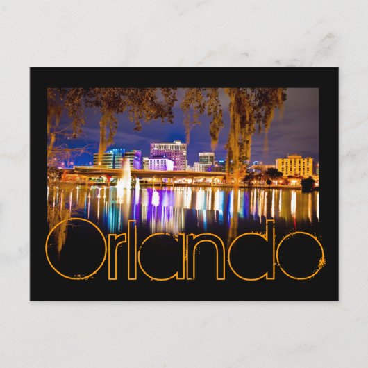Orlando, Florida 's nachts van het Lucerne meer. Briefkaart (Voorkant)