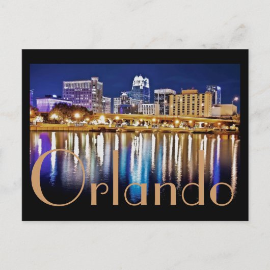 Orlando, Florida 's nachts van het Lucerne meer. Briefkaart (Voorkant)
