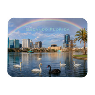 Orlando Florida Silhouette Lake Eola Regenboog & Z Magneet