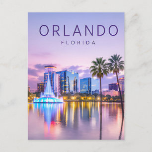 Orlando Florida Silhouette Meer Zonsondergang Reiz Briefkaart