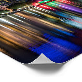 Orlando Florida Silhouette met Lake Eola Vuurwerk Poster (Hoek)