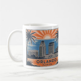 Orlando Florida Skyline Mid-Century  stijl Koffiemok