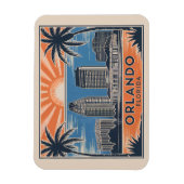 Orlando Florida Skyline Mid-Century  stijl Magneet (Verticaal)