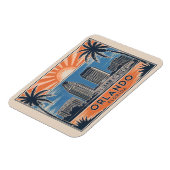 Orlando Florida Skyline Mid-Century  stijl Magneet (Linkerzijde)