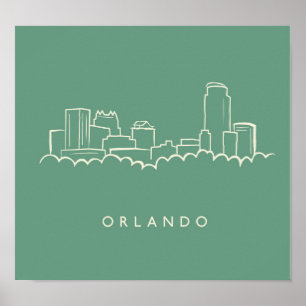 Orlando Florida Skyline Poster