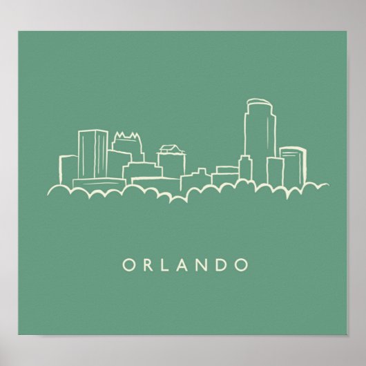 Orlando Florida Skyline Poster (Voorkant)