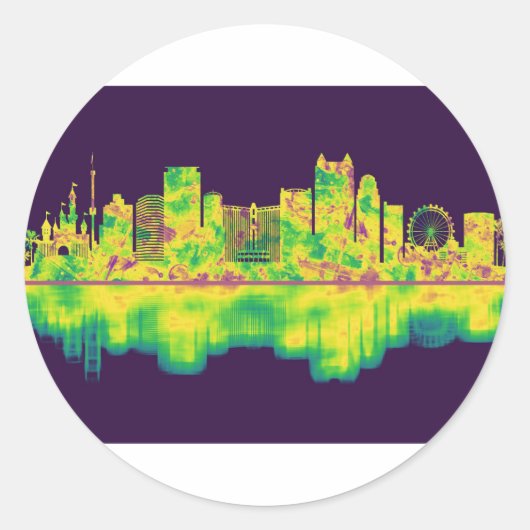 Orlando Florida Skyline Ronde Sticker (Voorkant)
