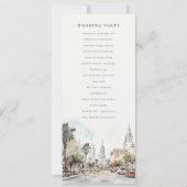 Orlando Florida Skyline Wedding Waterverf Programm Kaart (Achterkant)