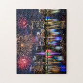 Orlando Florida Skyline with Lake Eola Fireworks Legpuzzel (Verticaal)