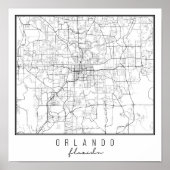 Orlando Florida Street Map Poster (Voorkant)