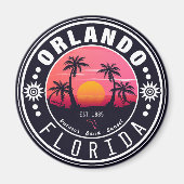 Orlando Florida tropische Retro Sunset Souvenir 60 Magneet (Voorkant)