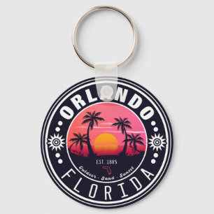 Orlando Florida tropische Retro Sunset Souvenir 60 Sleutelhanger