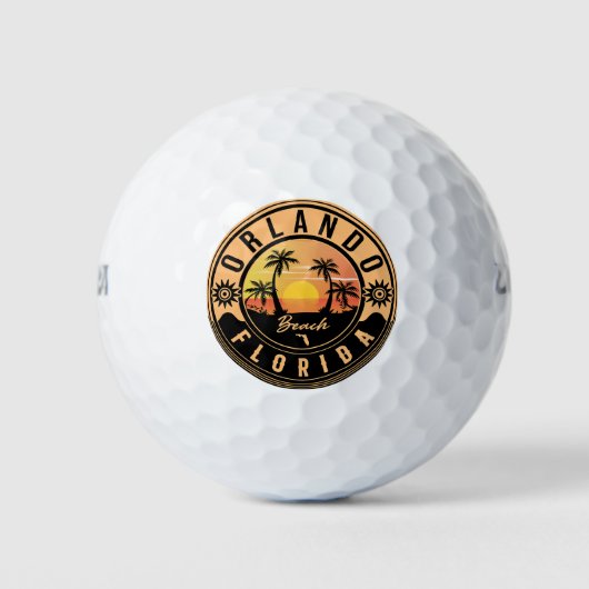 Orlando Florida tropische retro Sunset Souvenirs Golfballen (Voorkant)