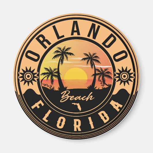 Orlando Florida tropische retro Sunset Souvenirs Magneet (Voorkant)