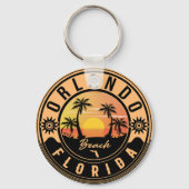 Orlando Florida tropische retro Sunset Souvenirs Sleutelhanger (Achterkant)