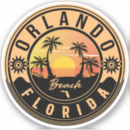 Orlando Florida tropische retro Sunset Souvenirs Sticker