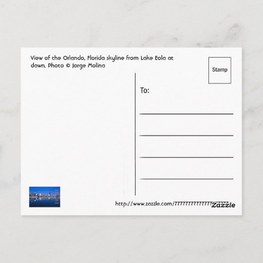 Orlando, Florida, U.S.A. Briefkaart (Achterkant)