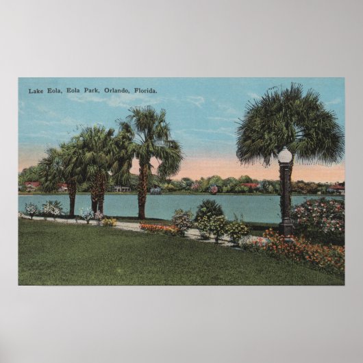 Orlando, Florida - Uitzicht van het meer van Eola  Poster (Voorkant)