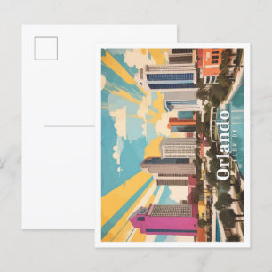 Orlando Florida USA Pop Art Travel Illustratie Briefkaart