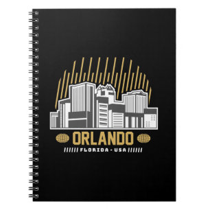 Orlando Florida USA Silhouette Reis Grafisch Ontwe Notitieboek