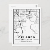 Orlando Florida USA Travel City Map Briefkaart (Voorkant / Achterkant)