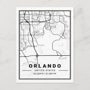 Orlando Florida USA Travel City Map Briefkaart