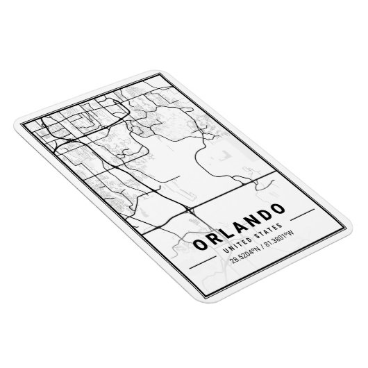 Orlando Florida USA Travel City Map Poster Magneet (Rechterzijde)