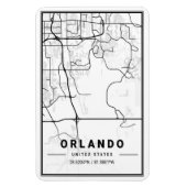 Orlando Florida USA Travel City Map Poster Magneet (Verticaal)
