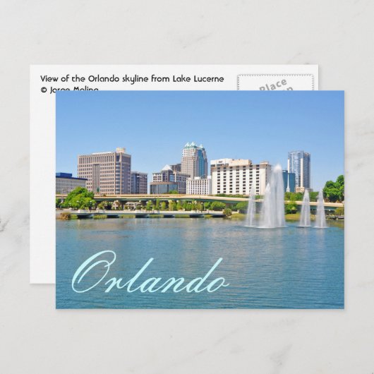 Orlando, Florida van het Lucerne-meer Briefkaart (Voorkant / Achterkant)