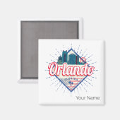 Orlando Florida Verenigde Staten Skyline Verenigd Magneet (Voorkant / Achterkant)