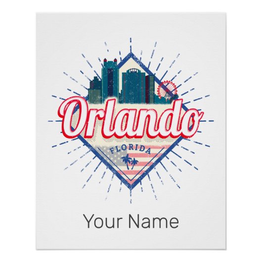 Orlando Florida Verenigde Staten Skyline Verenigd Perfect Poster (Voorkant)
