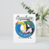 Orlando Florida verken retro logo. (Staand voorkant)