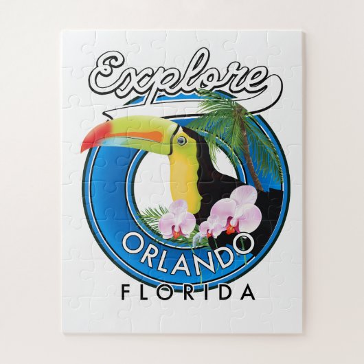 Orlando Florida verken retro logo. Legpuzzel (Verticaal)