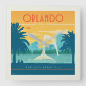 Orlando Florida Vierkante Klok (Voorkant)