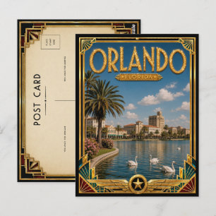 Orlando Florida Vintage Art Deco Gouden Tijdperk Briefkaart