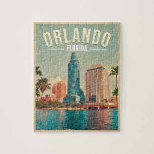 Orlando Florida Vintage Hoge gebouwen Palm jaren 6 Legpuzzel