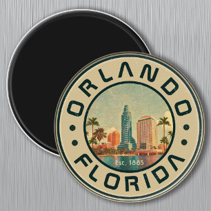Orlando Florida Vintage Hoge gebouwen Palm jaren 6 Magneet