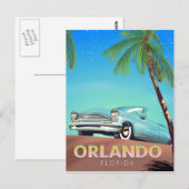 Orlando Florida vintage reisposter, Briefkaart (Voorkant / Achterkant)