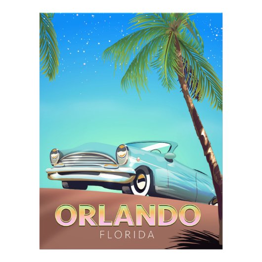 Orlando Florida vintage reisposter, Foto Afdruk (Voorkant)